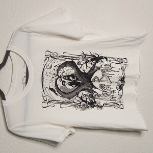 Tim‎ Burton's Corpse Bride crop tshirt, size XL